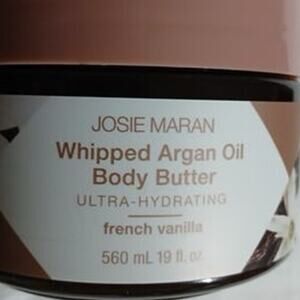 JOSIE MARAN Whipped Argan Oil Body Butter French Vanilla made in the USA 19 oz